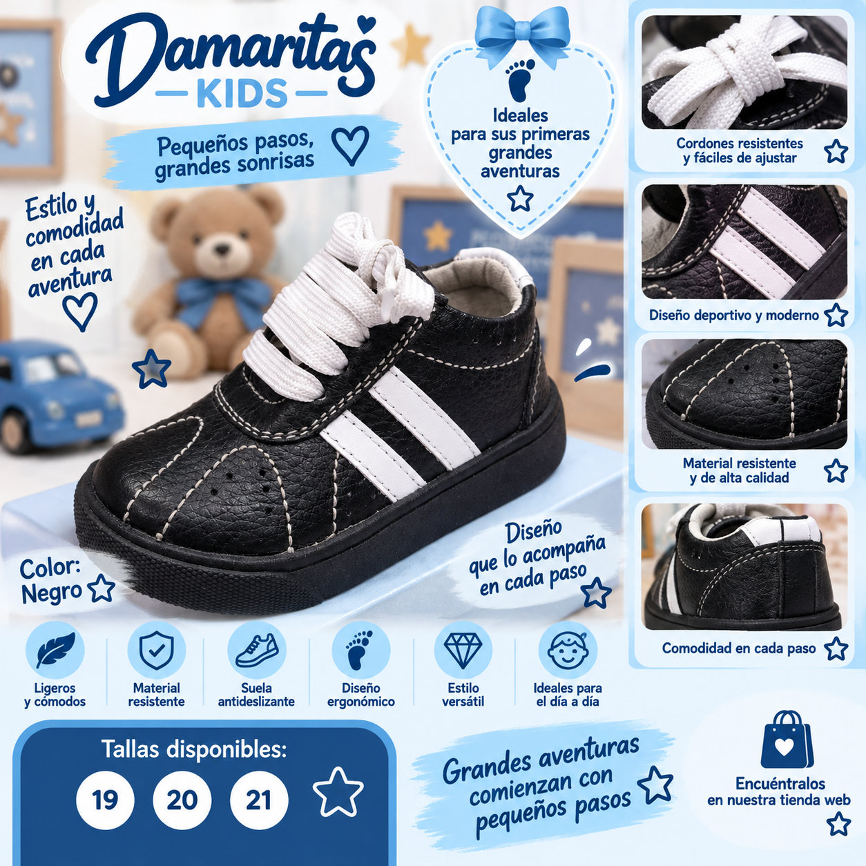 Zapatillas Botín Deportivo para Niño – Negro