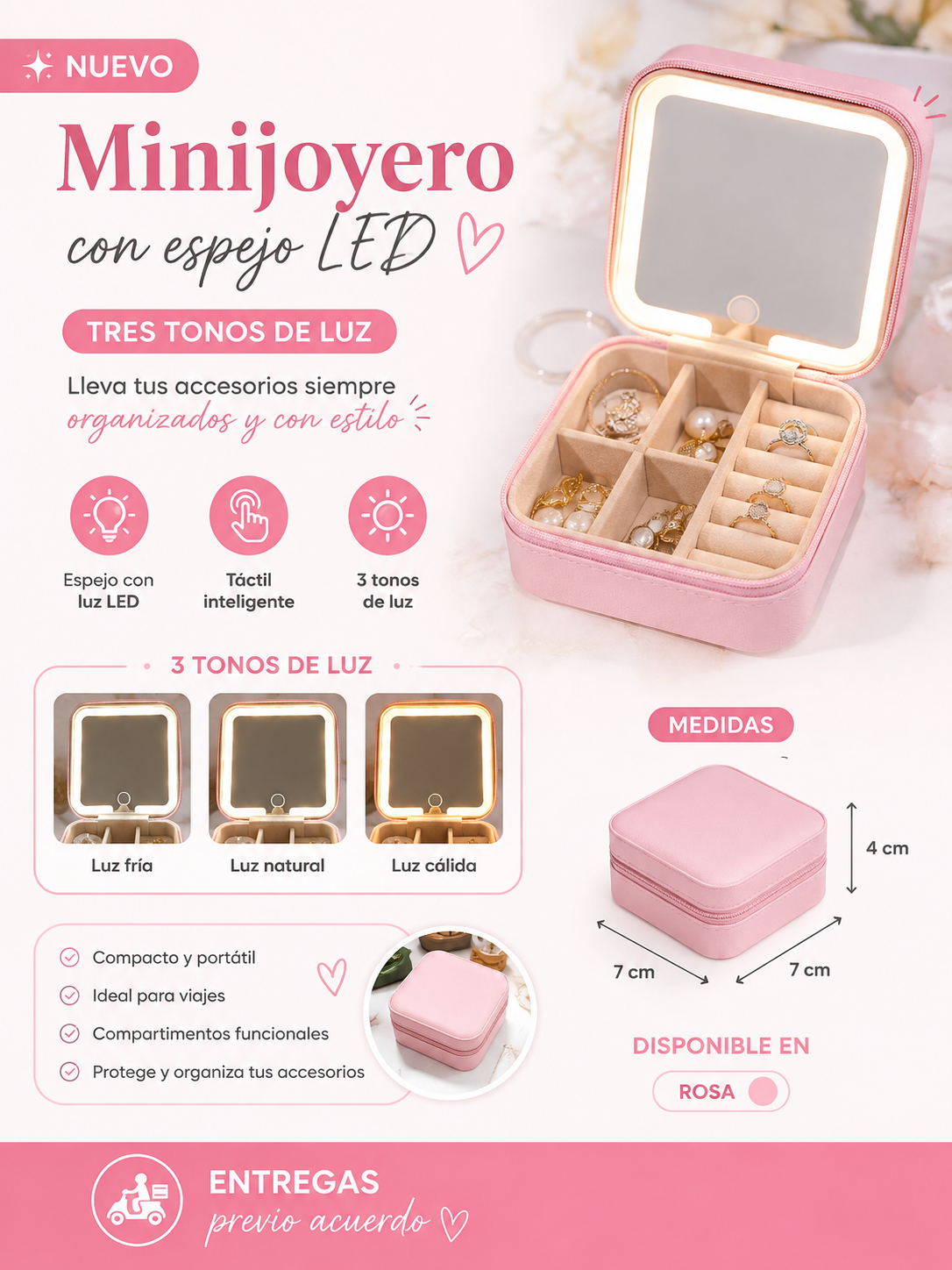 Minijoyero con luz led